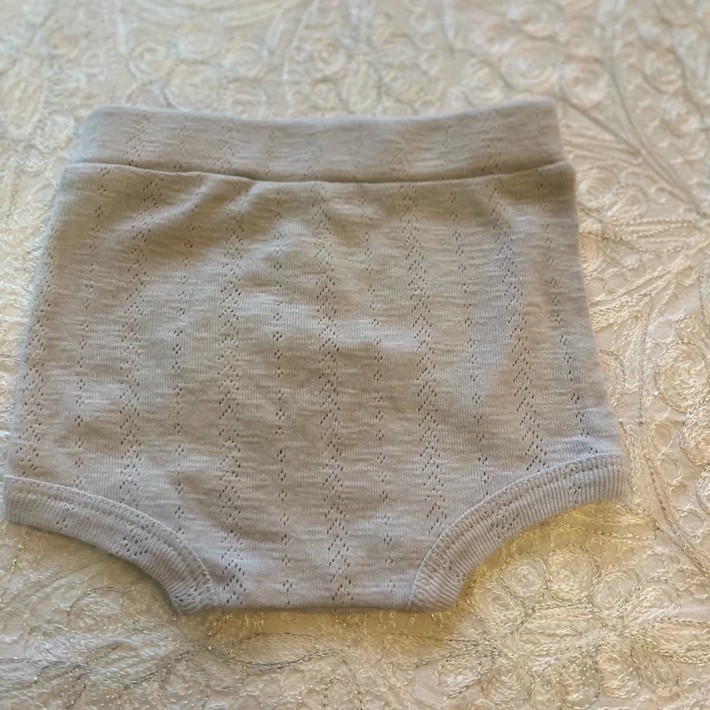 NWT Kate Quinn Light Lavender Gray Organic Cotton Bloomers (Diaper Cover) 6-12M